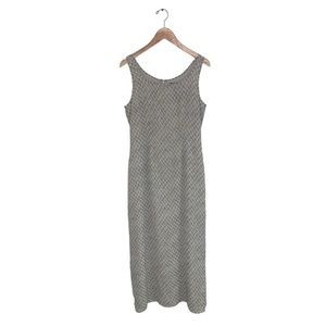 Sigrid Olsen Vintage Midi Dress‎ Size 6 US  Beige Tan Neutral Snakeskin Pattern